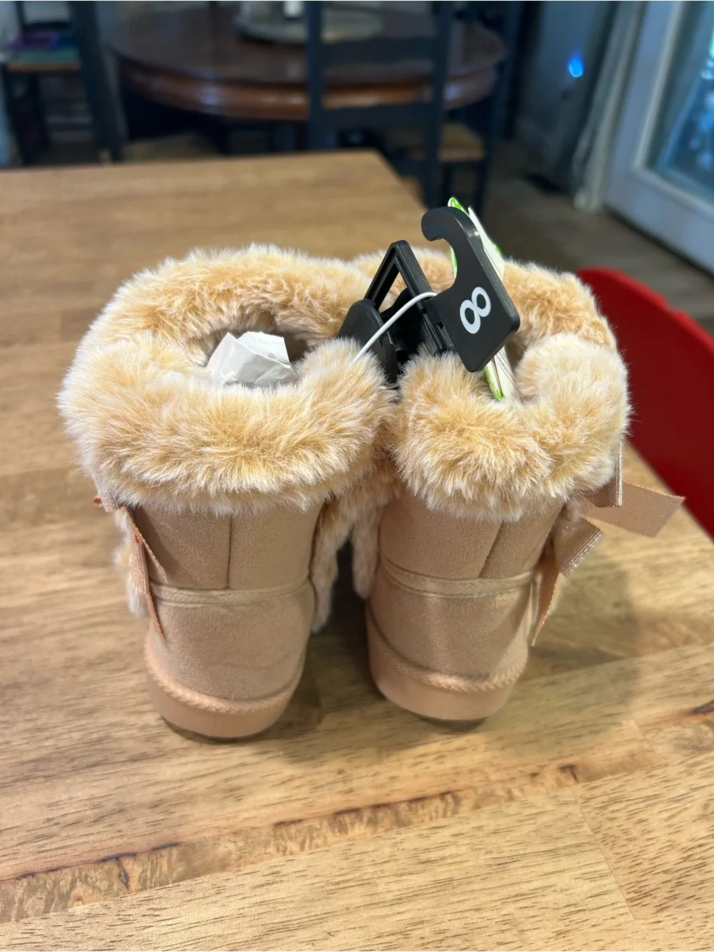 Stepping Stones Kids Faux Fur Lined Winter Boots - Tan